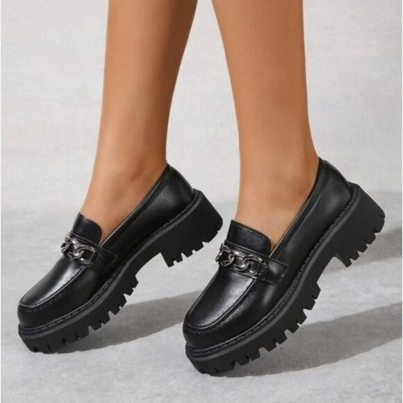 Vintage Y2K No Boundaries Bratz 90s Platform Black Chunky Heel Loafers S… - Picture 2 of 11